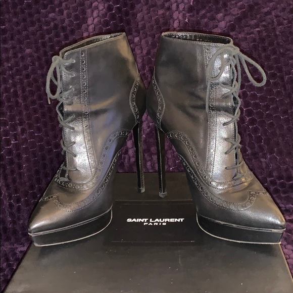 YSL SETA CALF OXFORD NERO BOOTIE - Picture 2 of 11